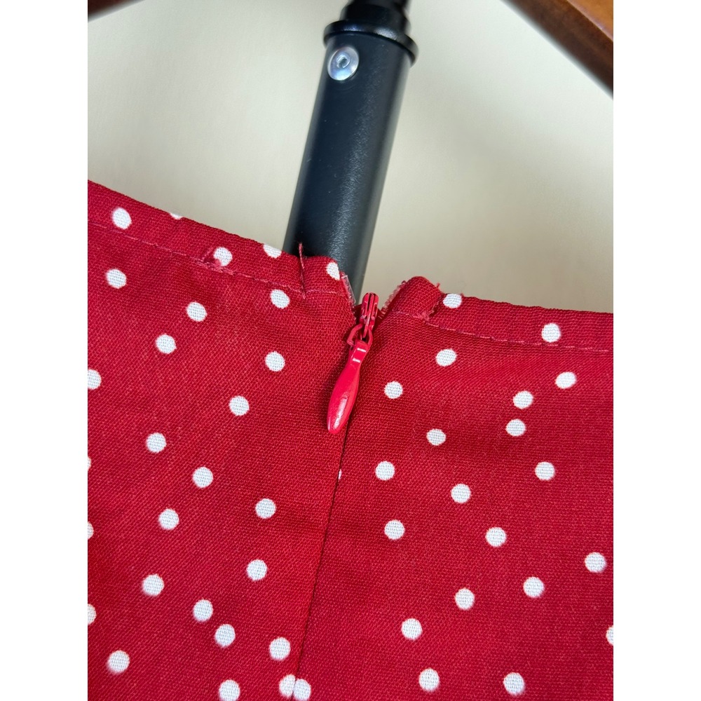 Rihoas Womens The Red V Neck Polka Dot Flounce Mini Dress Medium Flowy Summer - Picture 12 of 16
